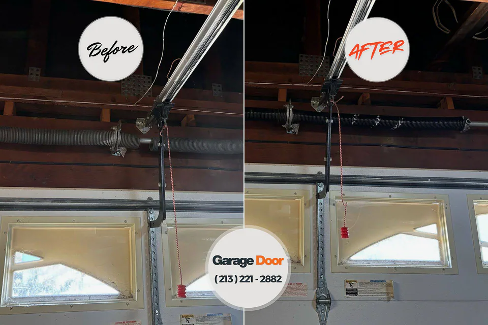 Before and after: garage door repair Yaphank, NY